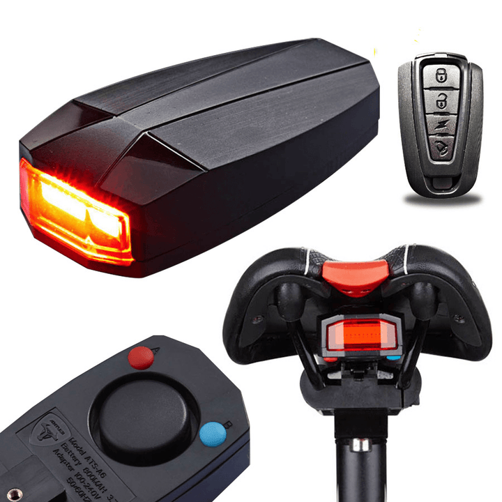 ANTUSI 3 in 1 Bicycle Wireless Rear Light Cycling Remote Control Alarm Lock Mountain Bike Light - MRSLM