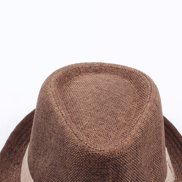 Men Unisex Linen Breathable Panama Fedora Jazz Dad Hats - MRSLM