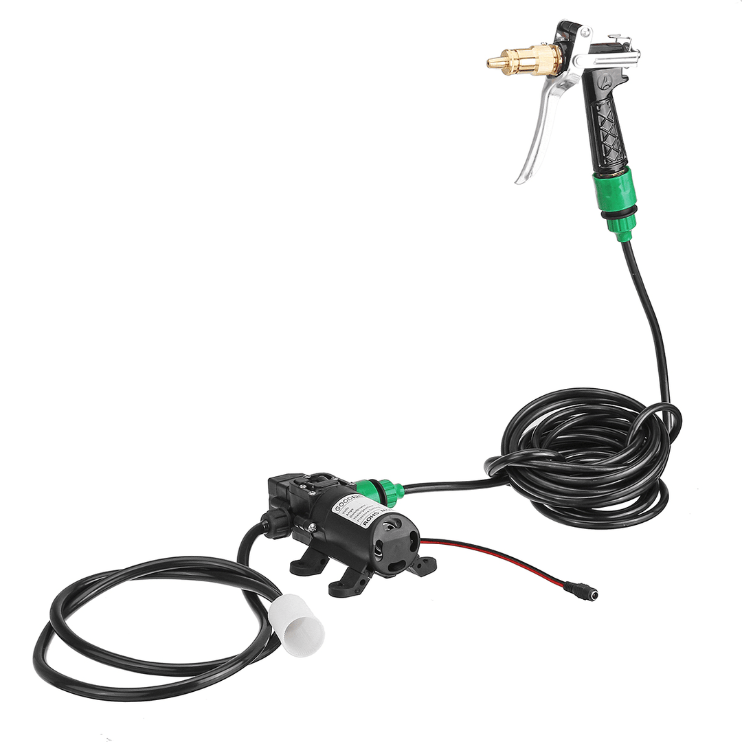 100W 12V High Pressure Car Electric Washer Squirt Sprayer Self-Priming Pump Clean Kit - MRSLM