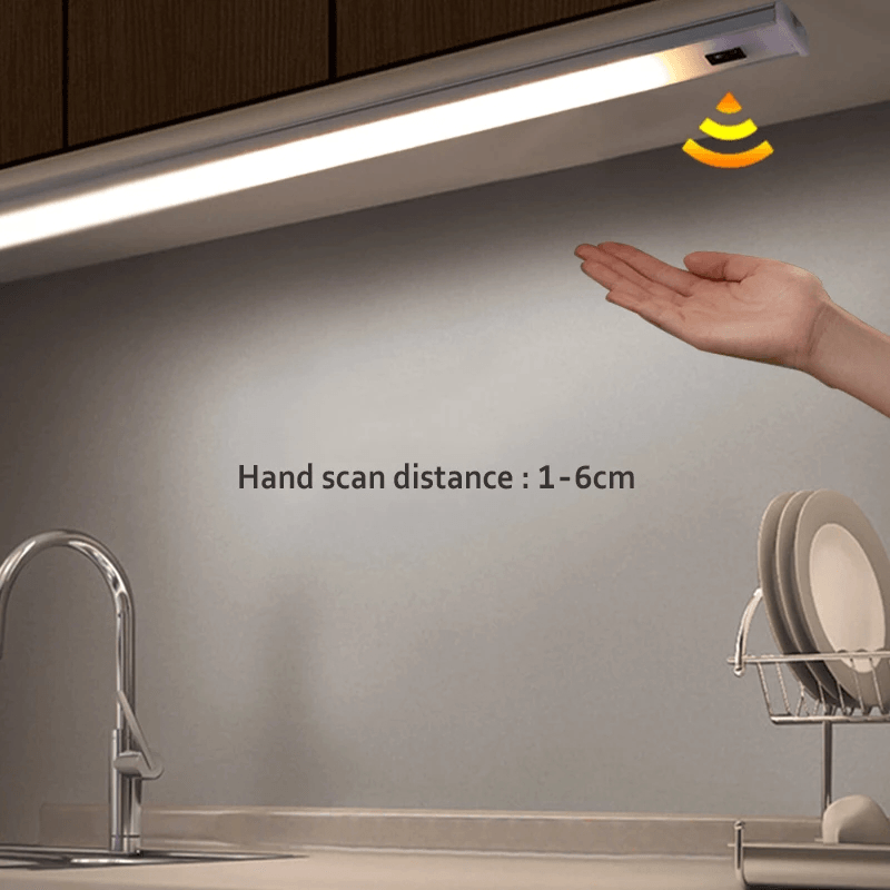 LED Cabinet Light Wireless Hand Sweep Closet Lamp Infrared Sensing Night Light Intellgent Induction Strip for Cabinet Wardorbe Kitchen Lighting - MRSLM