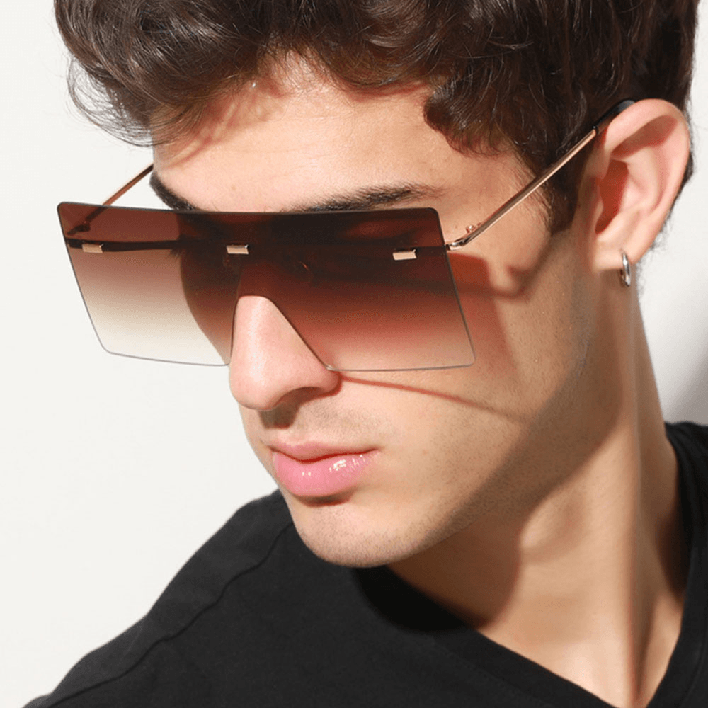 Unisex Gradient Color Square Frameless Fashion Cool UV Protection Sunglasses - MRSLM