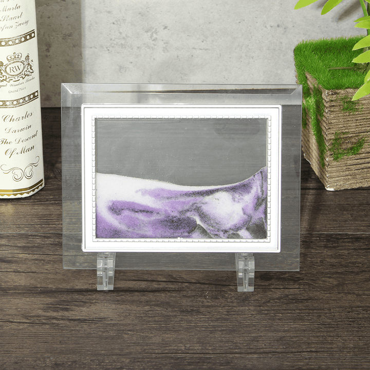 6.6X5'' Framed Moving Sand Time Glass Picture Home Office Desk Art Decor Gifts - MRSLM