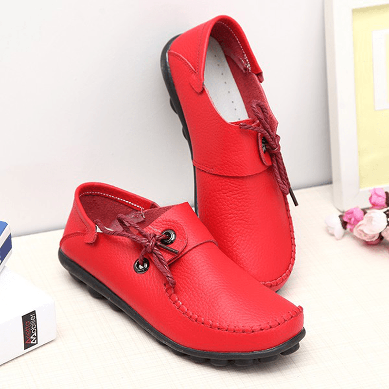 Women Soft Comfortable Leather Flats US Size 5-12 - MRSLM