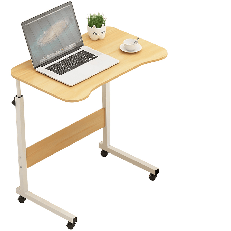 Adjustable Computer Laptop Desk Simple Mobile Lifting Laptop Table with Wheels Wood Laptop Table beside Bed Sofa - MRSLM