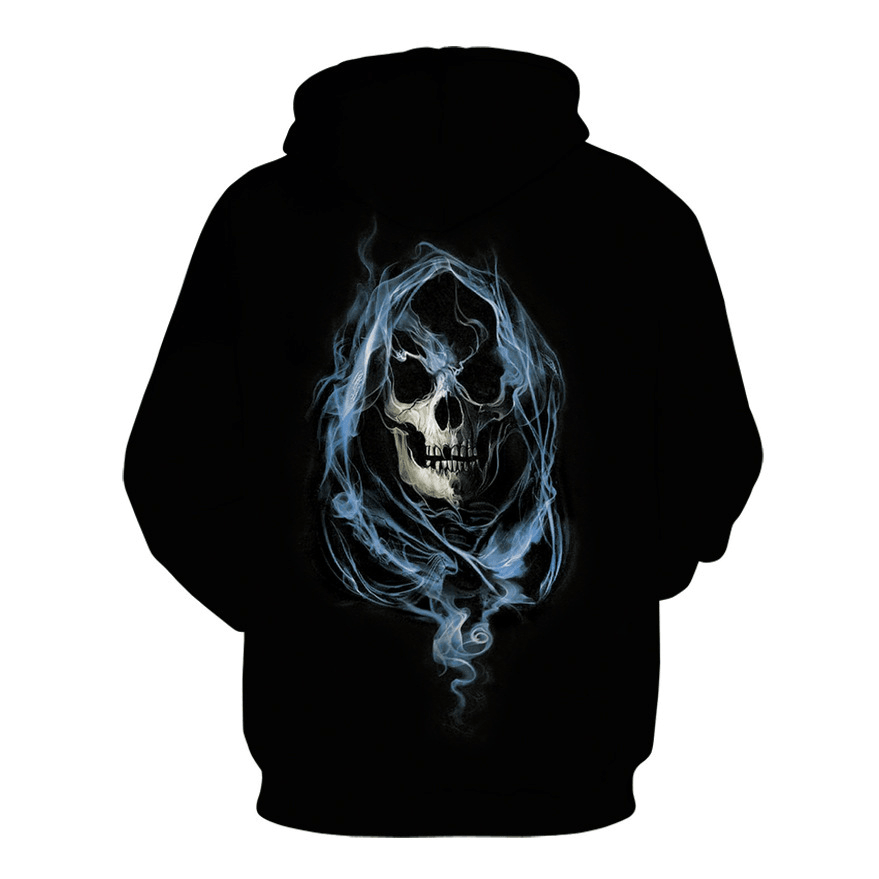 Digital Printed Knight Skull Hooded Casual Fashion Sweater - MRSLM