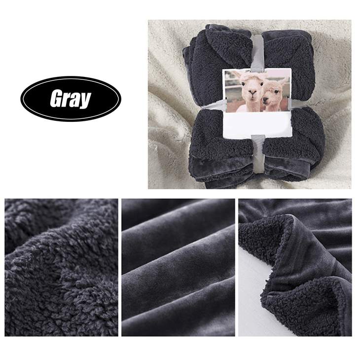 Polar Flannel Warm Blanket Berber Fleece Large Thicken Blanket for Sofa Bed Lounge - MRSLM