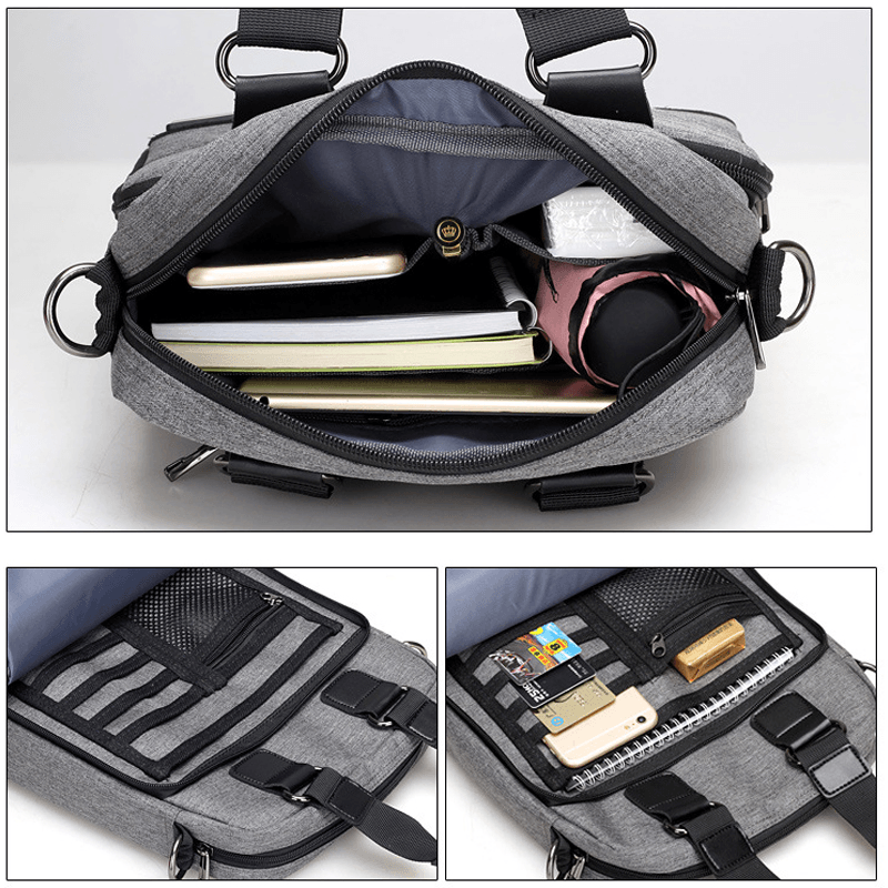 Men Anti-Theft Backpack Handbag Shoulder Bag Laptop Notebook Bag Outdoor Traveing Crossbody Bag - MRSLM