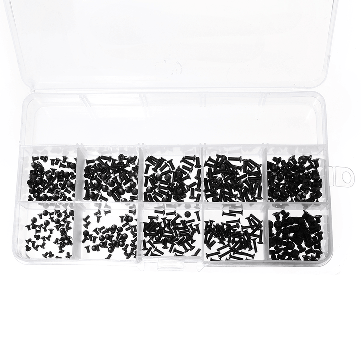 500Pcs Universal Laptop Notebook Computer Flat Head Screw Assortment Kit with Screwdriver - MRSLM