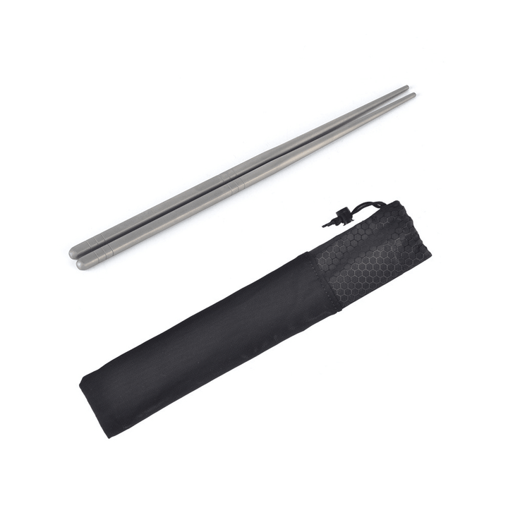 Campleader 1 Pair Chopsticks Titanium Portable Reusable Chop Stick Chinese Metal Tableware Outdoor Camping Picnic - MRSLM