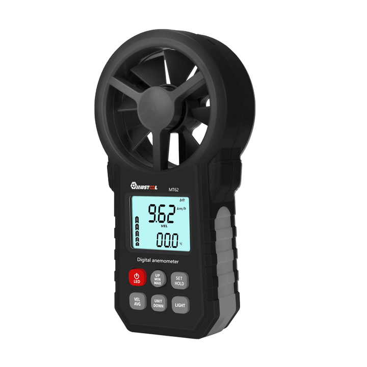 MUSTOOL MT62 Digital Anemometer Beaufort Wind Scale Measure Real-Time + Average Wind Speed Measure Air Volume Measure Wind Speed Meter with Temperature Test - MRSLM