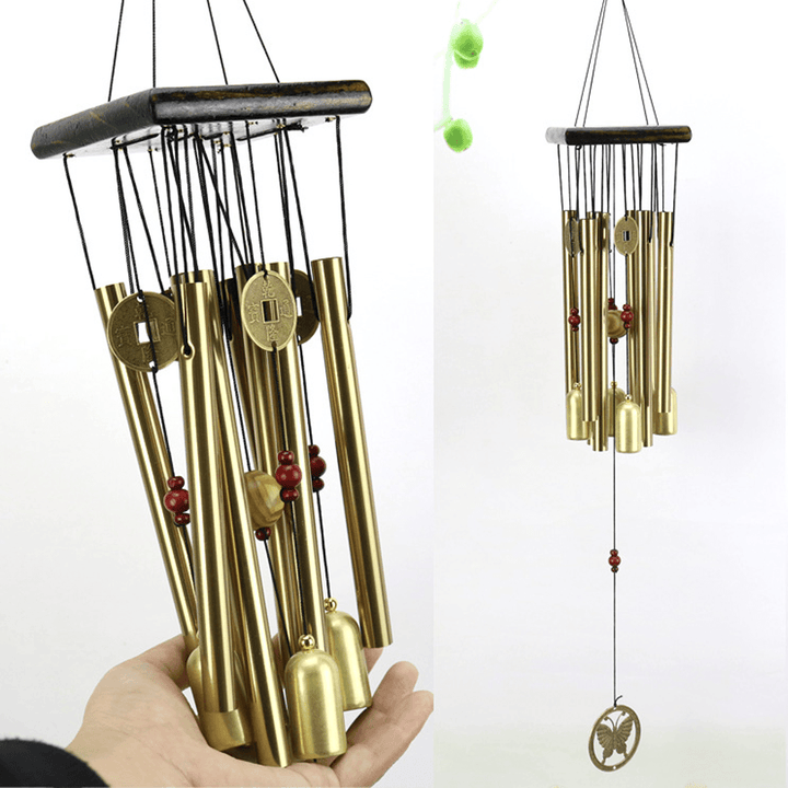 Solid Wood Hollow Tube Metal Tube Tubular Wind Chime anti Rust Gift - MRSLM