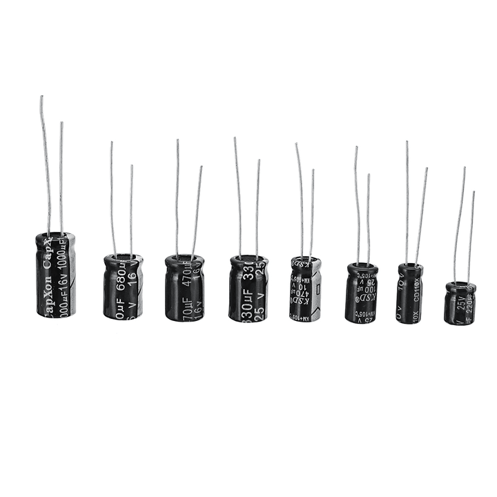 500PCS Electrolytic Capacitor Assortment Box Kit 0.1UF-1000UF 16V-50V 24 Values - MRSLM