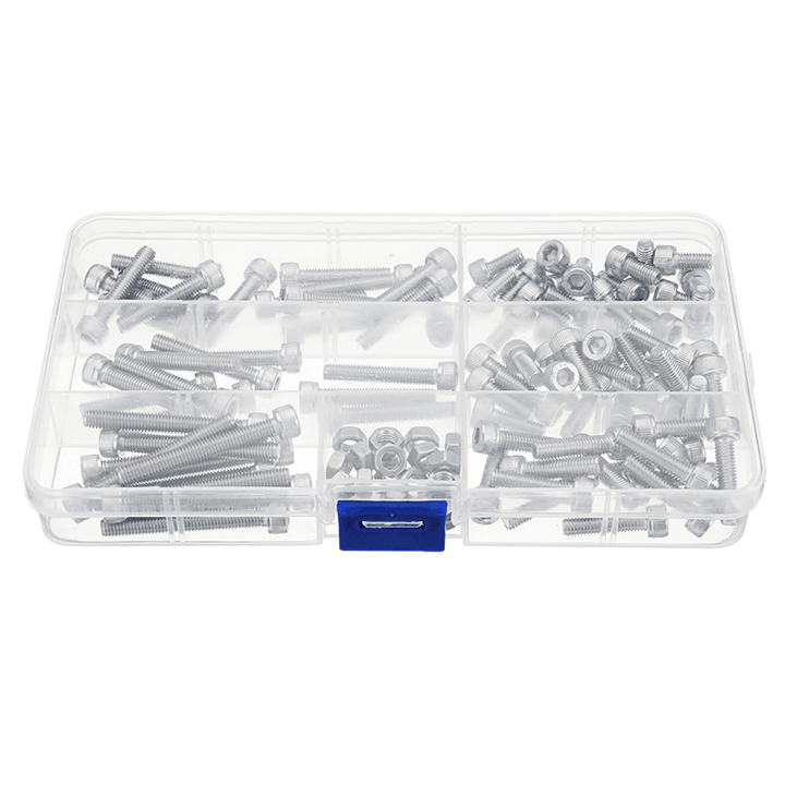 Suleve™ M5SH3 110Pcs M5 Stainless Steel 10-40Mm Hex Socket Cap Screw Allen Bolt Assortment Kit - MRSLM