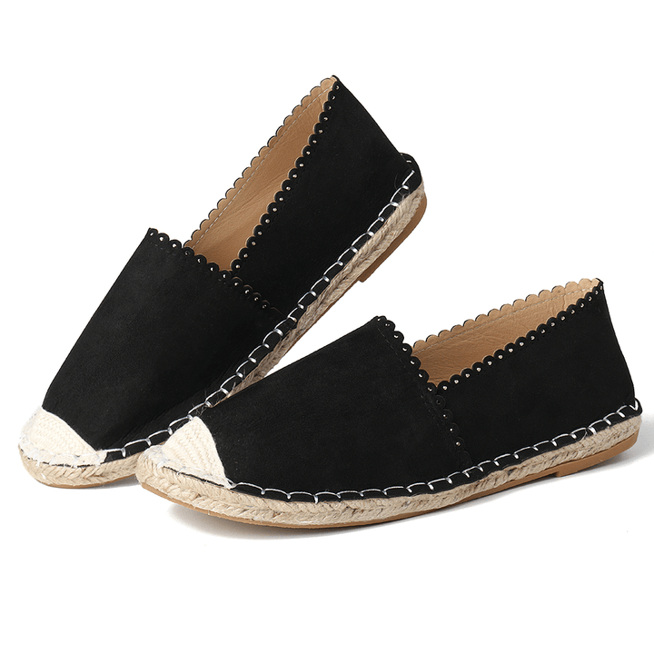 Women Casual Comfy Breathable Espadrille Flat Slip on Flats - MRSLM