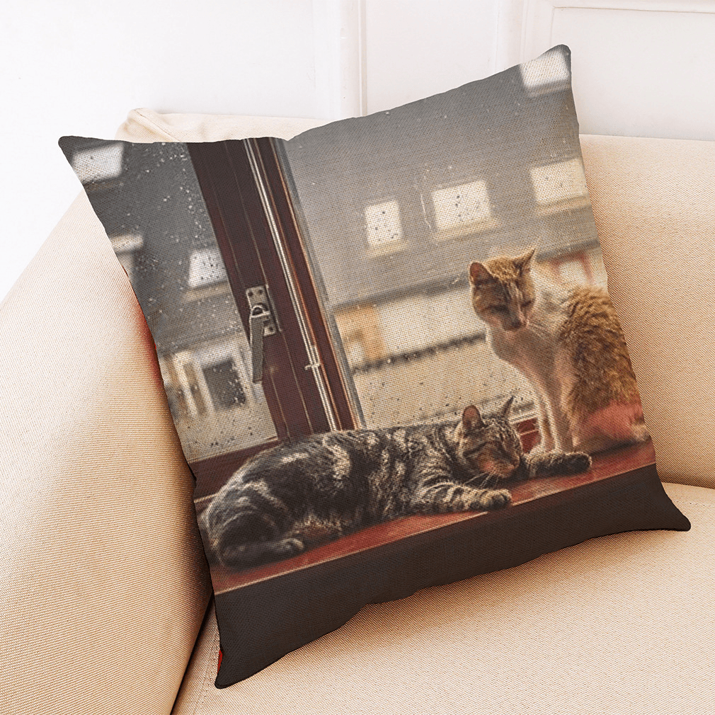 Honana BX 45X45Cm Cat Pattern Luxury Cushion Cover Graffi Style Throw Pillow Case Pillow Covers - MRSLM