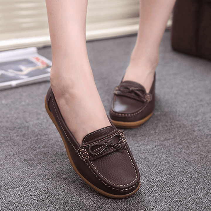 Women Flat Slip on Casual Soft Outdoor round Toe Flat Loafers Shoes - MRSLM