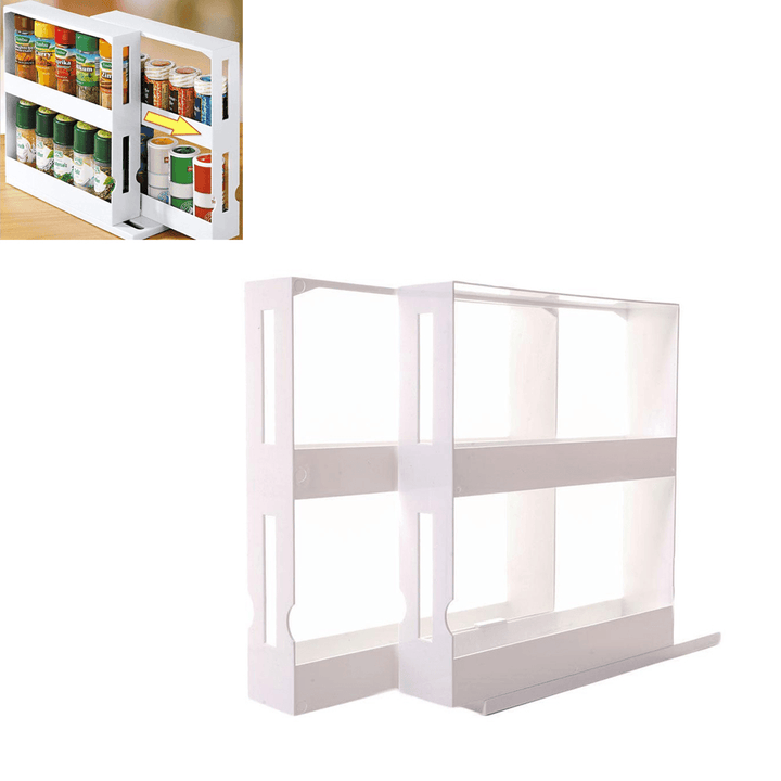 Multi-Function Movable Rotatable Food Condiment Storage Shelf Kitchen Spice Organizer Box Flavouring Tool Rack Camping Picnic - MRSLM