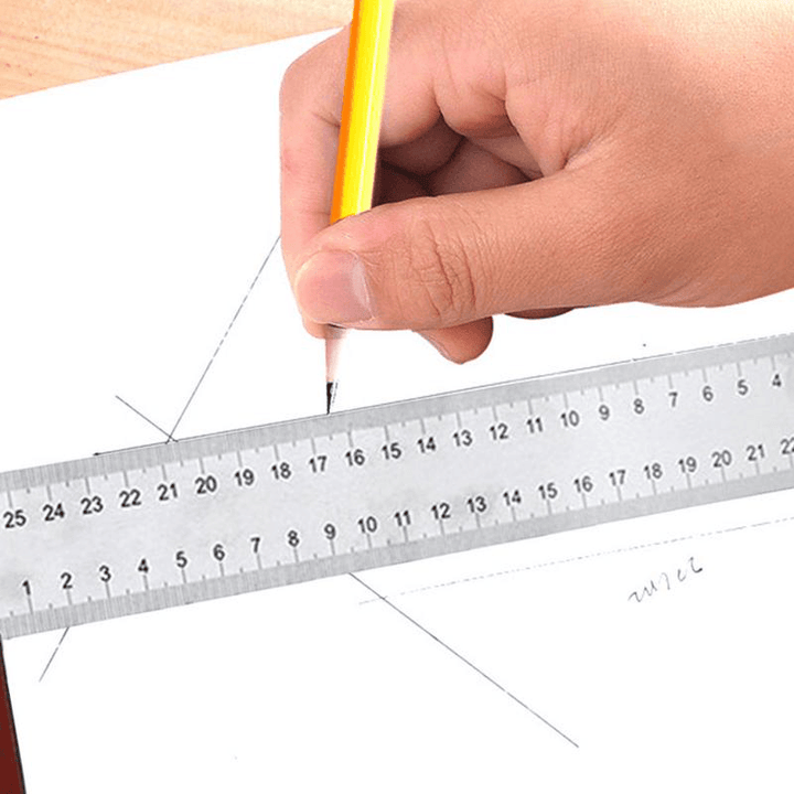 90 Degree Square Feet Mahogany Handle Thickened Stainless Steel Square Ruler Protractor 300MM Tool Accessories - MRSLM