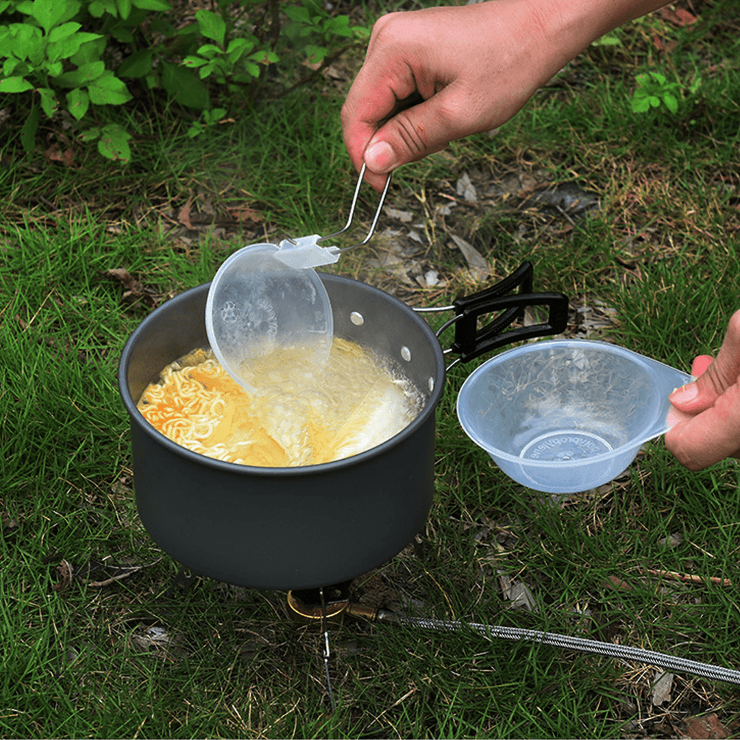 9PCS Aluminum Alloy Camping Pot Cookware Pans Kettle Set Portable Outdoor Camping Cookware - MRSLM