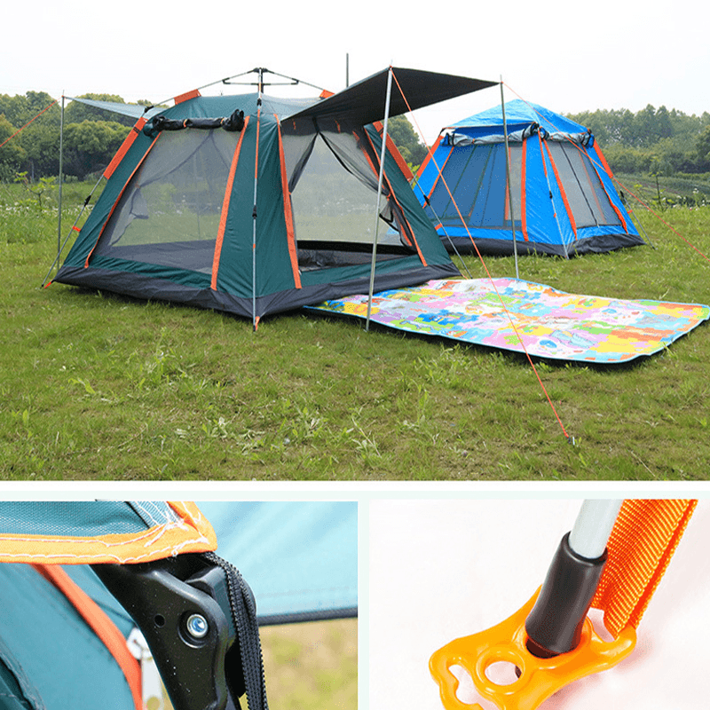 Outdoor Automatic Tent 4 Person Family Tent Picnic Traveling Camping Tent Outdoor Rainproof Windproof Tent Tarp Shelter - MRSLM