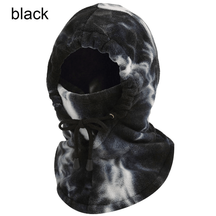 Thermal Hood Polar Fleece Tie-Dye Face Mask Mountain Skiing Fleece Scarf - MRSLM