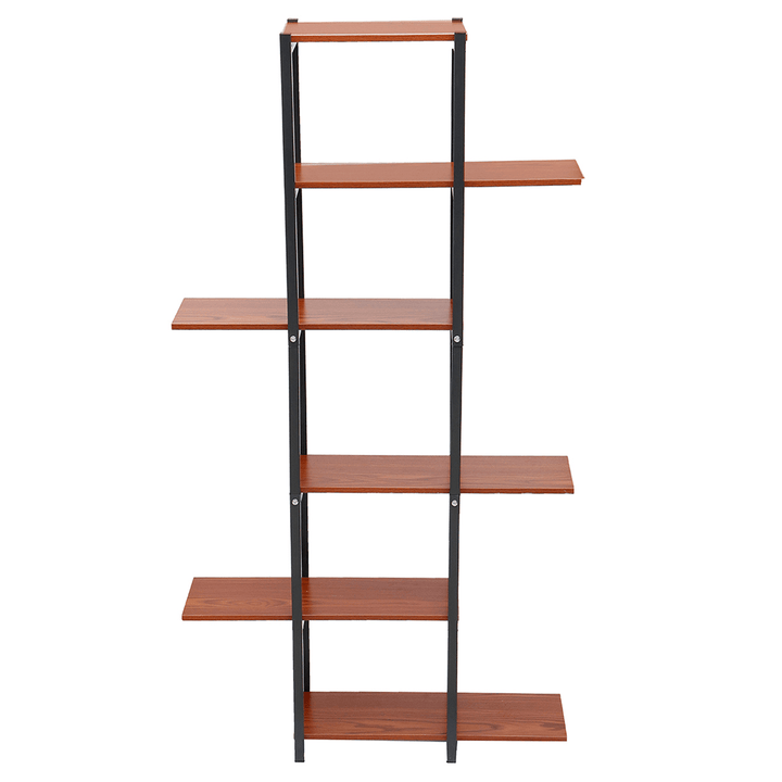 6 Tiers Wooden Bookshelf Plant Flower Stand Storage Rack Home Office Decorations Stand - MRSLM