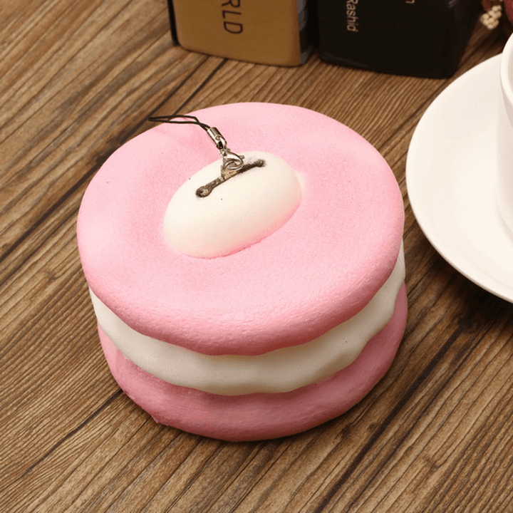 Squishy Macaroon 10Cm Slow Rising Dessert Sweet Collection Phone Bag Strap Decor Gift Toy - MRSLM