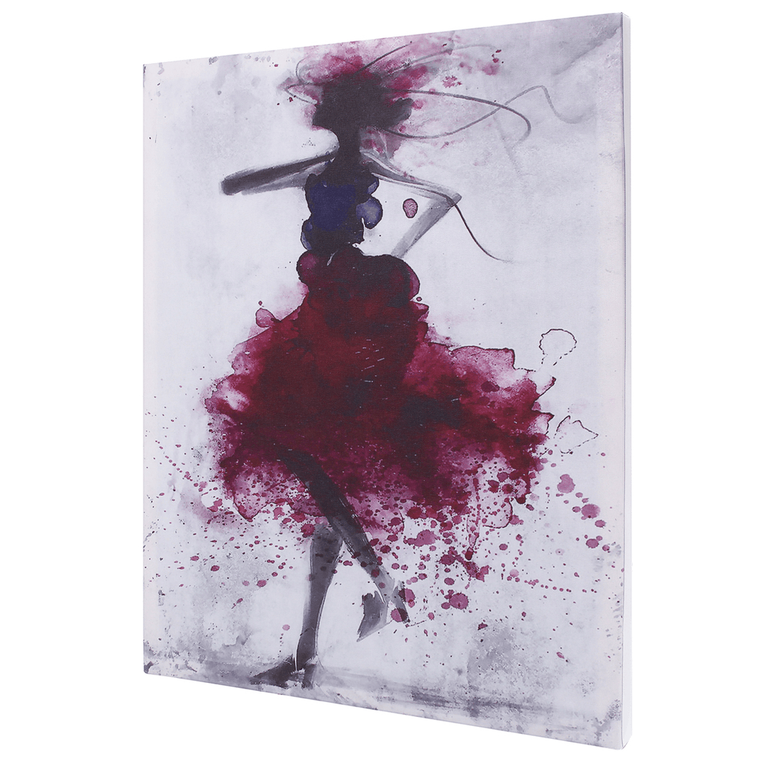 Fashion Red Girl Minimalist Abstract Art Canvas Oil Print Paintings Framed/Unframed - MRSLM
