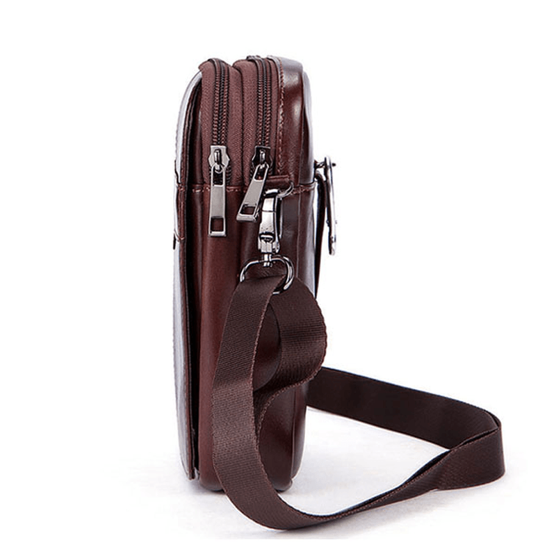 Women Genuine Leather Casual Business Vintage Crossbody Bag - MRSLM