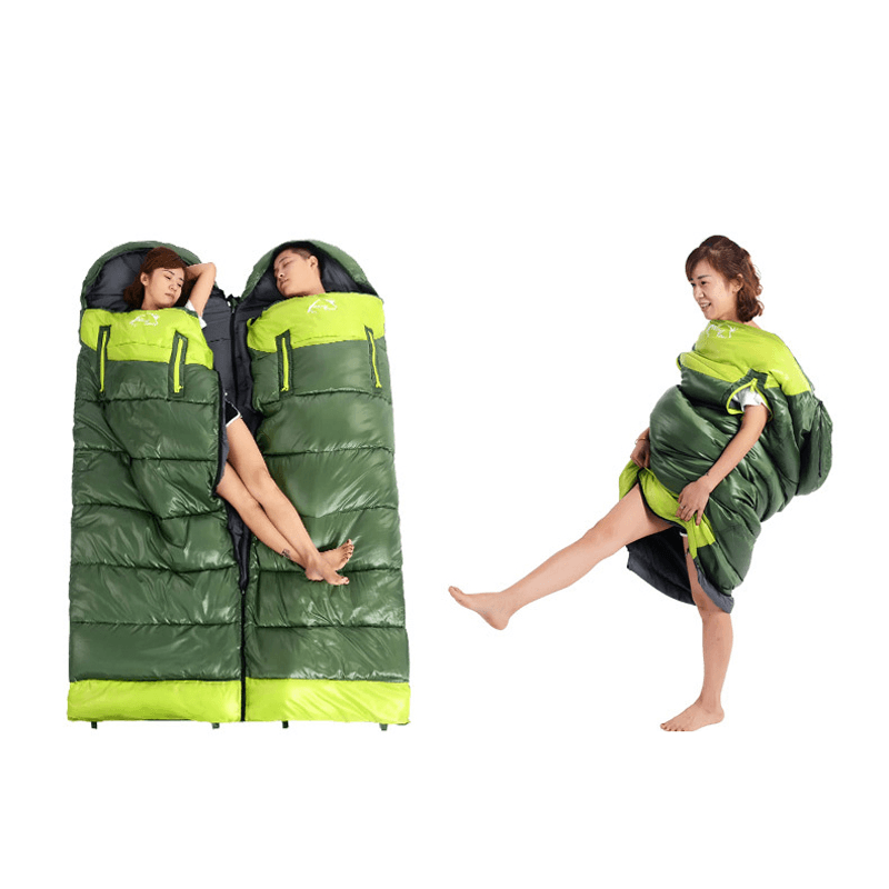 WIND TOUR Adults Spliceable 1.5KG Cotton Sleeping Bags Outdoor Sports Thicken Hiking Camping Warm Sleeping Bag - MRSLM