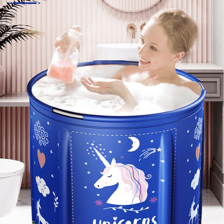 70Cm Folding Bathtub Portable Bath Bucket Adult Tub Baby Swimming Pool SPA Bathroom Home - MRSLM