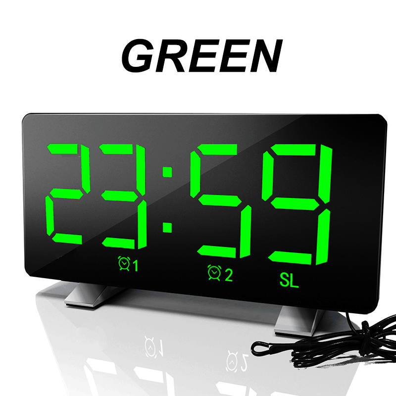 Digital FM Radio Dimmer LED Dual Alarms USB Charging Port Alarm Clock - MRSLM