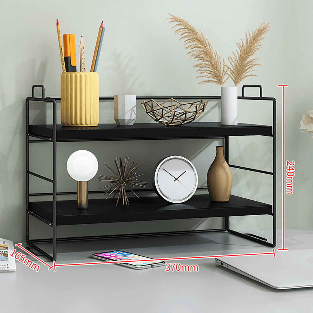 Office Desktop Racks Desktop 2-Layer Bookshelf Organizer for Home Office - MRSLM