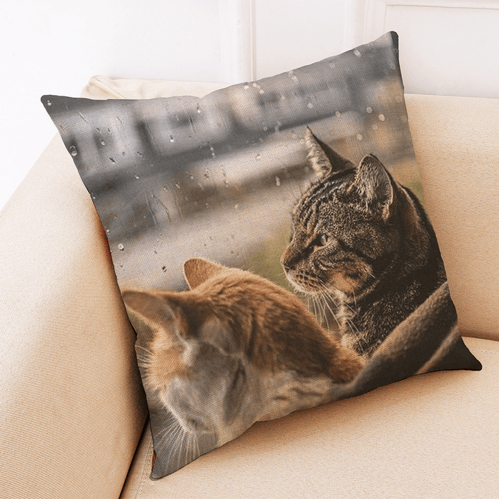 Honana BX 45X45Cm Cat Pattern Luxury Cushion Cover Graffi Style Throw Pillow Case Pillow Covers - MRSLM