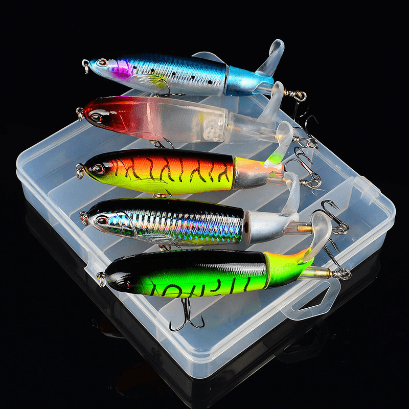 PROBEROS 5 Pcs 110/145Mm Fishing Lure Rotation Artificial Fishing Hooks Fishing Hard Bait - MRSLM