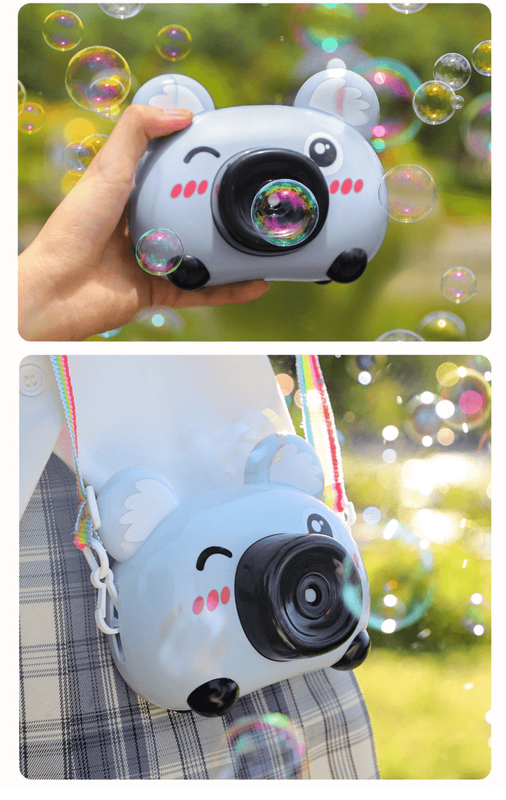 Bubble Machine Camera Koala Bubble Machine Full Electric Children'S Toy Bubble Gun - MRSLM