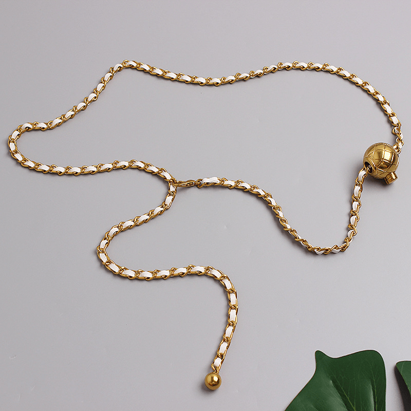 Small Incense Wind Chain Waist Chain Belt Wild Retro Small Golden Ball Adjustable - MRSLM