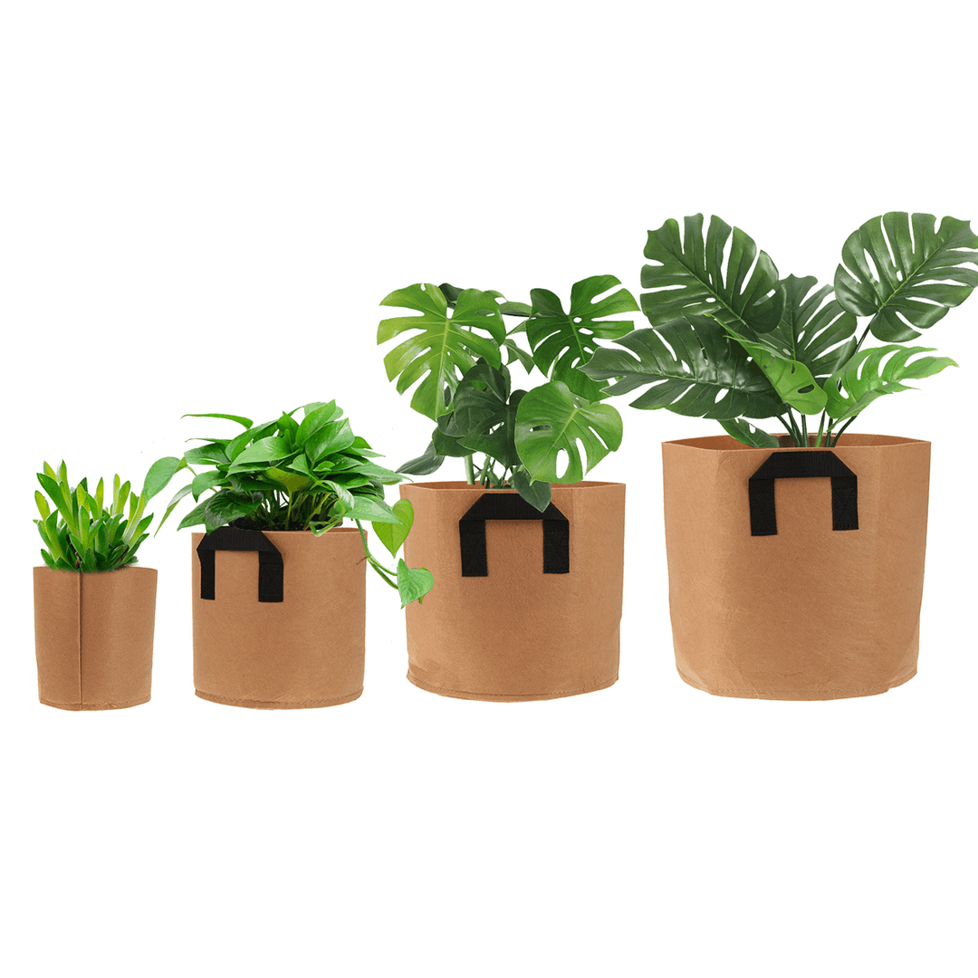 1/2/3/5/7/10/15/20Gal round Planting Grow Box Container Non-Woven Felt Planter Pot Plants Nursery Seedling Planting Barrel - MRSLM