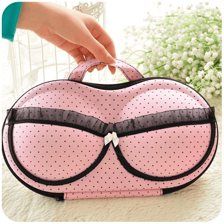 Large Capacity Creative Bra Underwear Storage Box Travel Bag Portable Organizer Bags with Net 32Cm - MRSLM