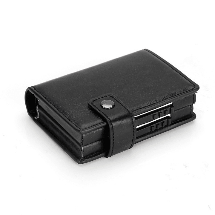 RFID Fashion Leather Card Holder Wallet Men Upgrade Double Box Money Bag - MRSLM