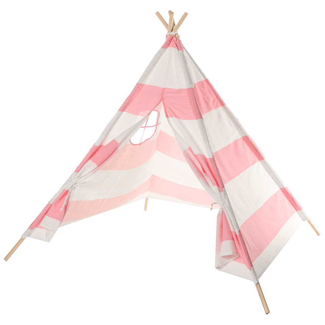 160Cm Bestgoods Miller Kids Toddler Play Tent Teepee 100% Natural Cotton Canvas Play House Children Baby Playing Sleeping Tent with Carrying Bag - MRSLM