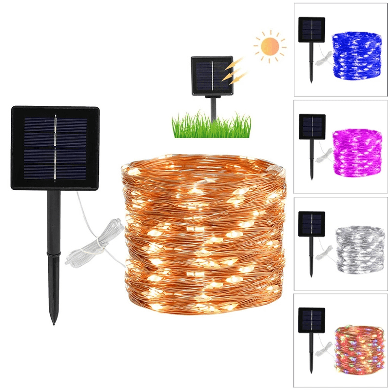 Outdoor Solar String Lights 8 Modes 20M 200 LED Solar Power Fairy Lights String Lamps Party Wedding Decor Garden - MRSLM