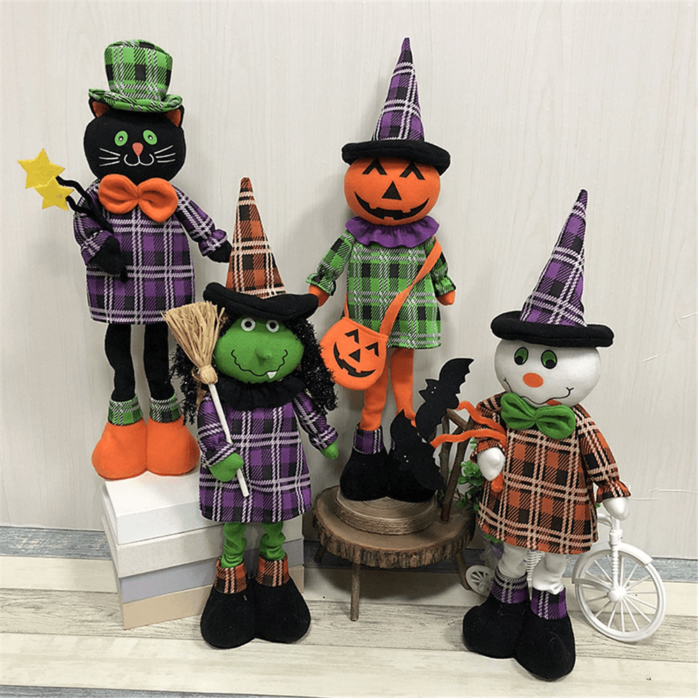 Stretchable Stuffed Plush Toy Halloween Party Cute Pumpkin Witch Decoration Toys - MRSLM