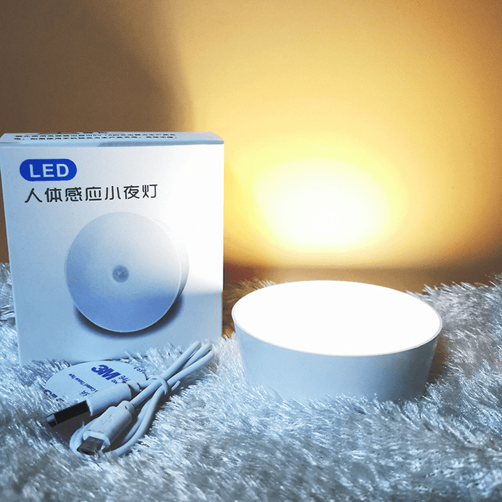 Rechargeable Night Light Intelligent Human Body Induction Lamp LED Wireless USB Light Control Creative Bedside Lamp Bedroom Aisle - MRSLM