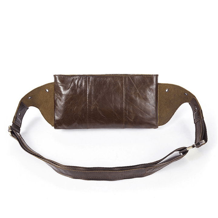 Men Vintage Genuine Leather Waist Bag Durable Retro Crossbody Bag - MRSLM