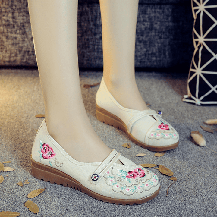 Flower Embroidery Comfortable Soft Flats - MRSLM