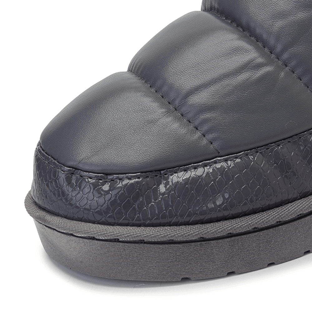 Men PU Leather Heighten-Soled Non-Slip Wear Resistant Thicken Plush Warm Home Casual Cotton Slippers - MRSLM