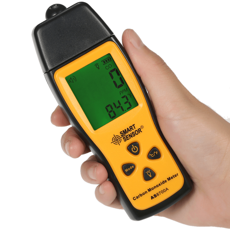 SMARTSENSOR AS8700A Handheld LCD CO Gas Analyzer Carbon Monoxide Tester Gas Detector 0-1000Ppm Temperature Tester - MRSLM