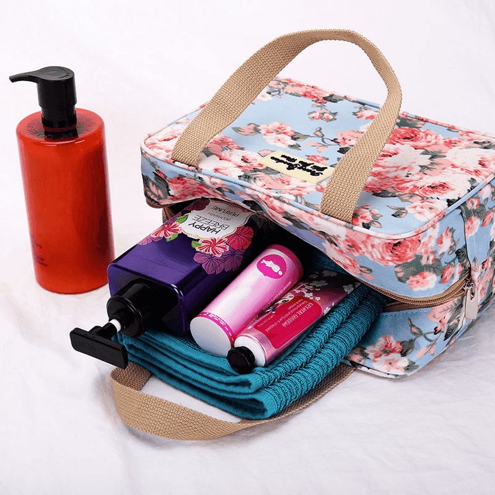 Women Waterproof Travel Bag Print Fashion Nylon Swimming Wash Storage Bag Cosmetic Bag Handbag - MRSLM