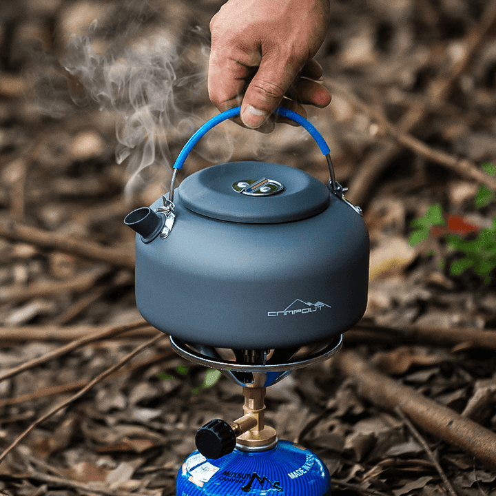 CAMPOUT 1.4L Teapot Portable Kettle Coffee Water Pot Aluminum Alloy Camping Picnic Tableware - MRSLM